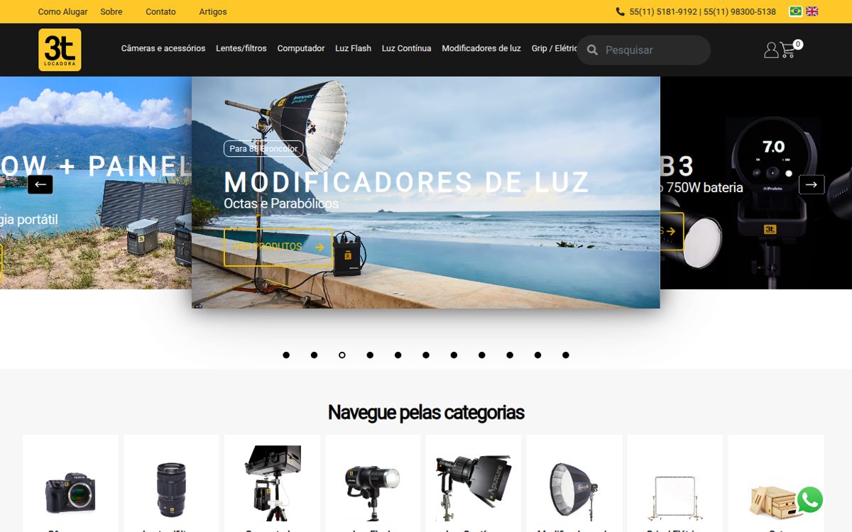 Captura de tela do projeto Locadora 3t
